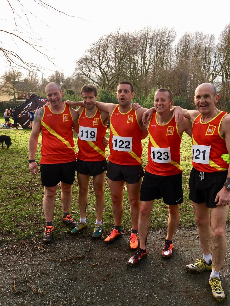 The Men’s Team - Paul Lloyd, Neil Curran, Gareth Reilly, Martin Willcox and Dee Murray