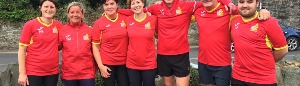 East Down Monday Training Night - some of the group showing off their new club kit.